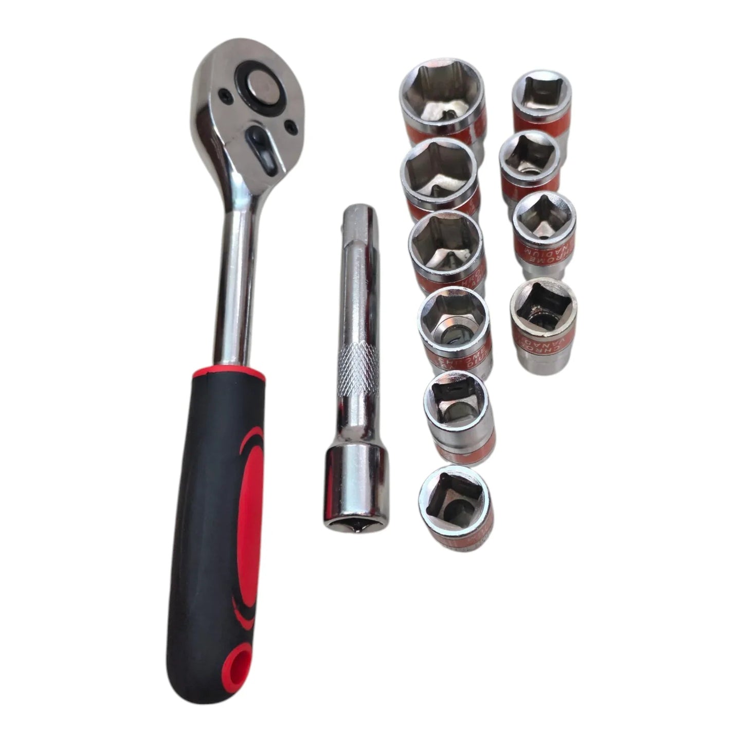 1/2" Drive Ratchet Socket Set – 13 Pcs Metric (8mm to 24mm) - Tyre Remolding