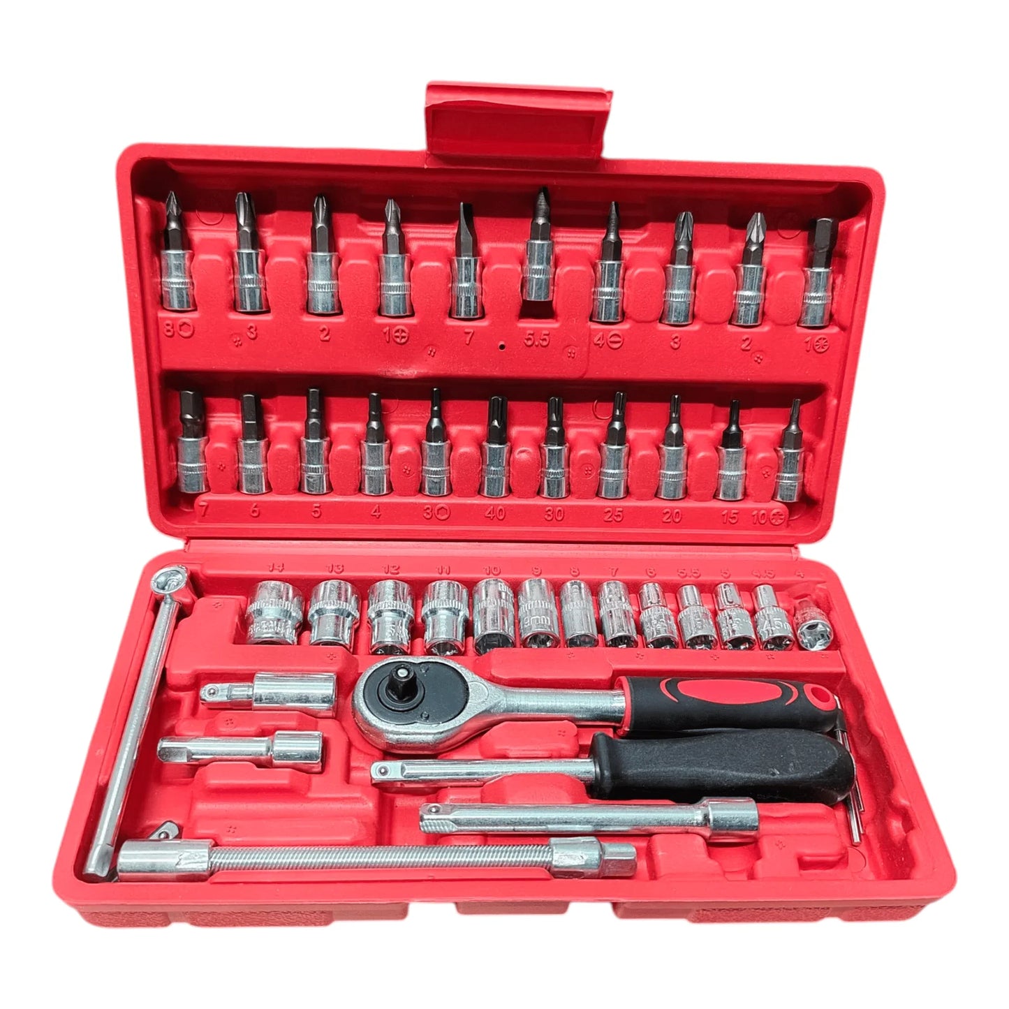 46 in 1 Tool Kit | Manual Socket & Screwdriver Set - Tyre Remolding