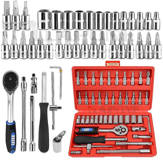 46 in 1 Tool Kit | Manual Socket & Screwdriver Set - Tyre Remolding