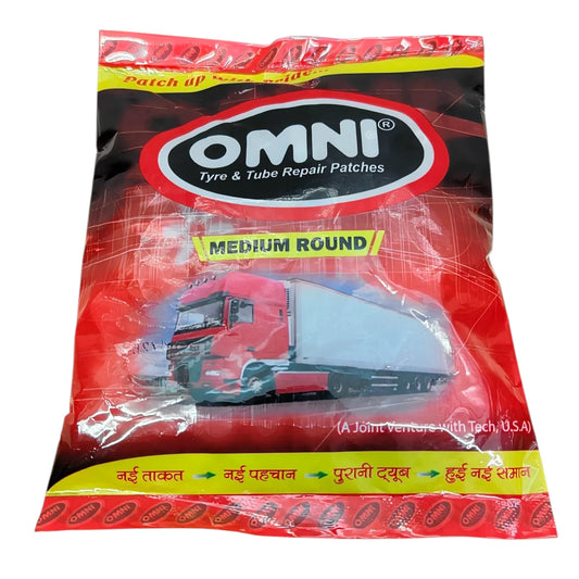 OMNI Medium Round Tyre & Tube Repair Patches (Pack of 30) - Tyre Remolding