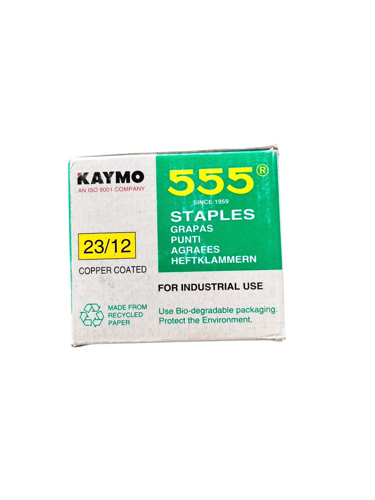 Kaymo 555 Copper Coated Stapler Pins - 23/12 Size (Pack of 10 Boxes, 1000 Pins per Box) - Tyre Remolding