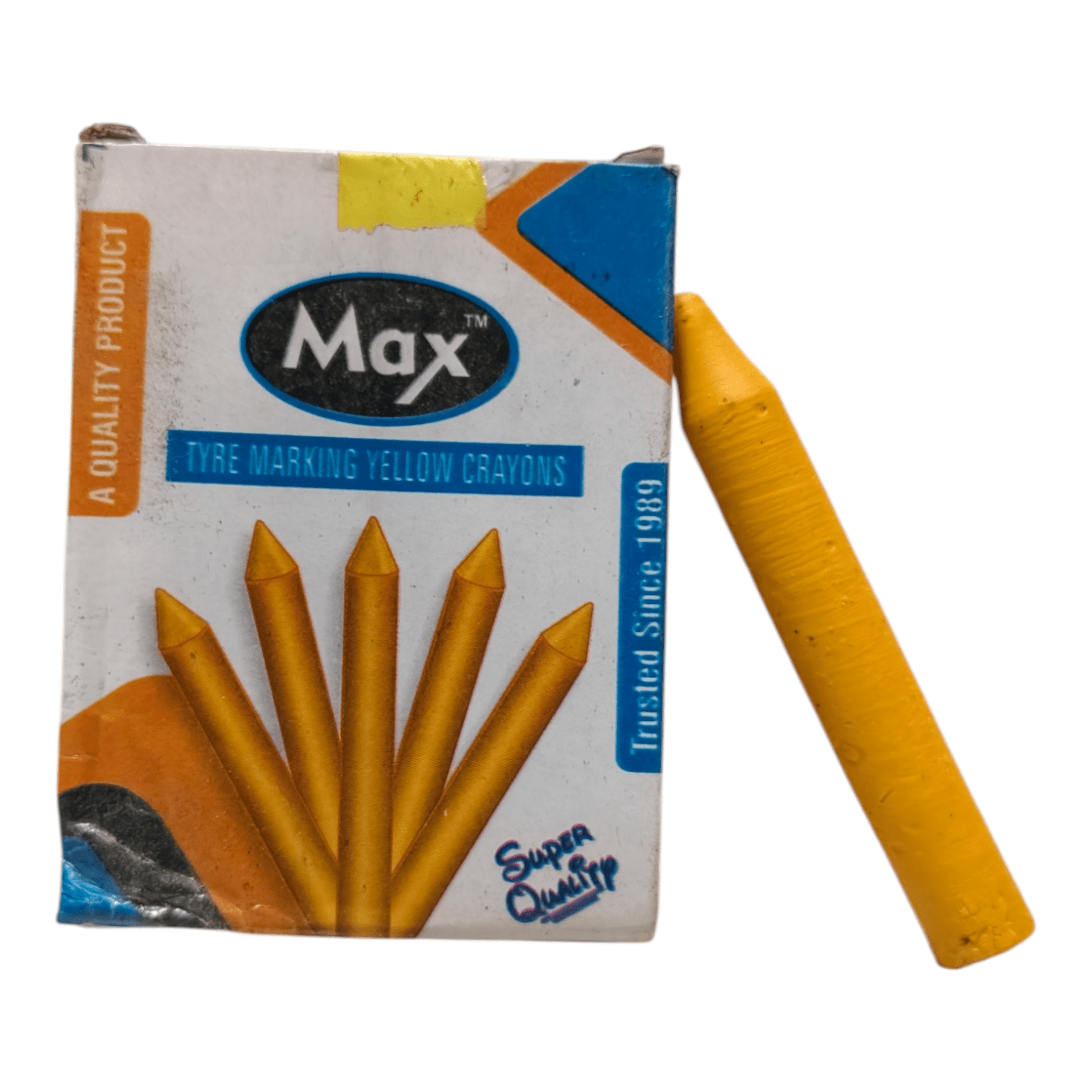 MAX Tyre Marking Yellow Crayons β Pack of 10 - Tyre Remolding
