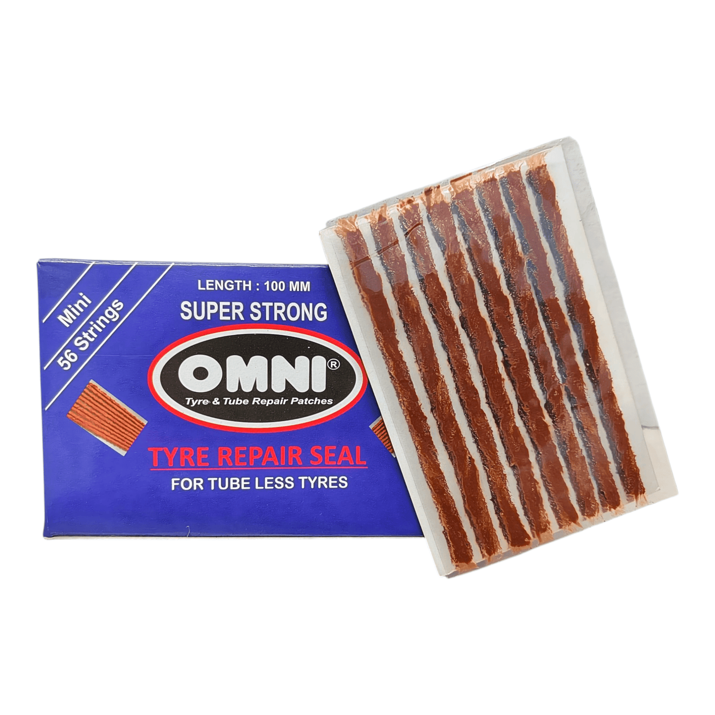 OMNI Tyre Repair Seal Mini (Pack of 56 Strings, 100mm – Super Strong) - Tyre Remolding
