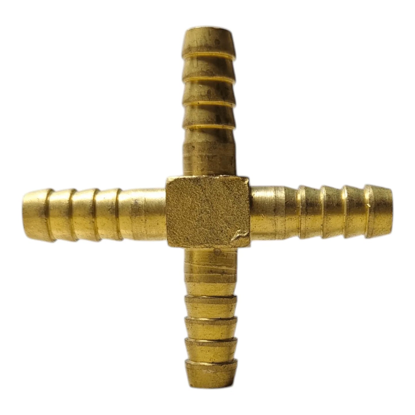 4-Way Brass Air Pipe Connector 8 mm - Tyre Remolding 